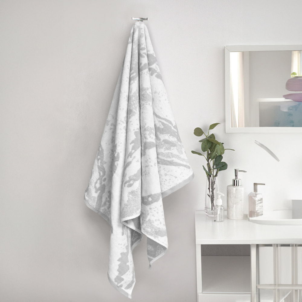 Velosso Marble Silver Hand Towel Set of 2 Image 2