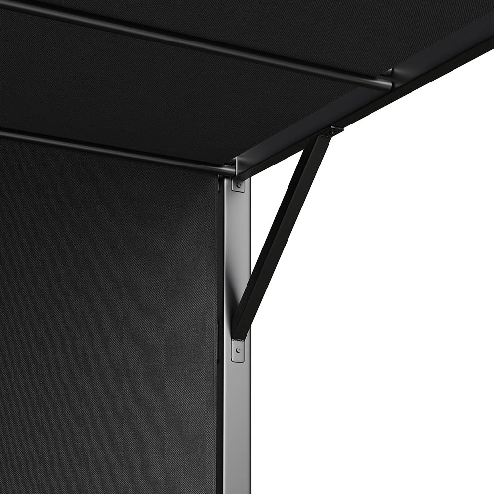 Living and Home Dark Grey Retractable Garden Pergola with Canopy 3.95 x 2.95m Image 3