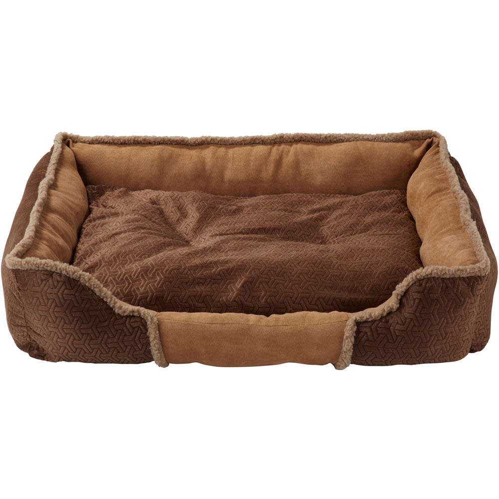 Bunty Kensington Large Brown Fleece Fur Cushion Dog Bed Image 1