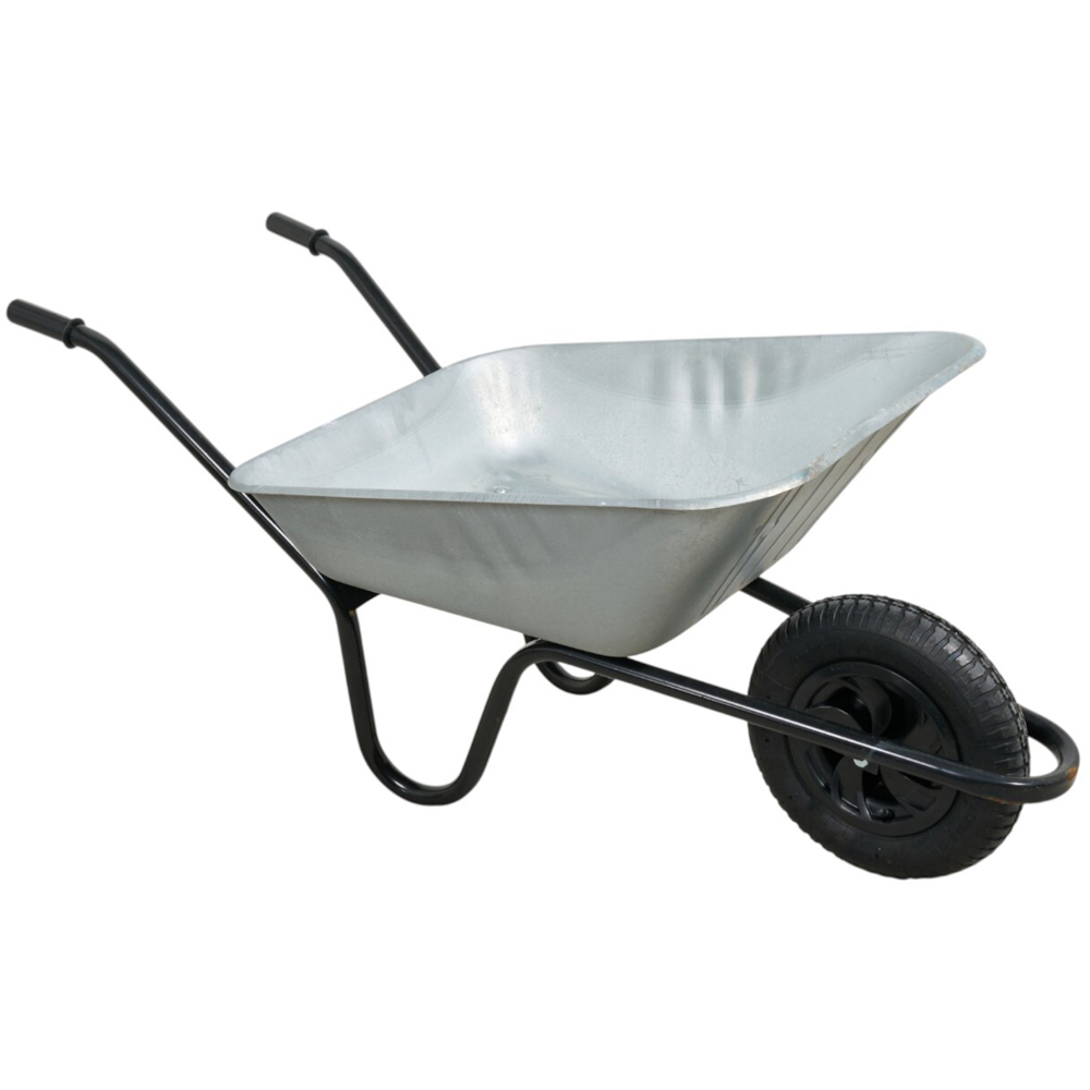 Croft Heavy Duty Galvanised Wheelbarrow Silver Image 1