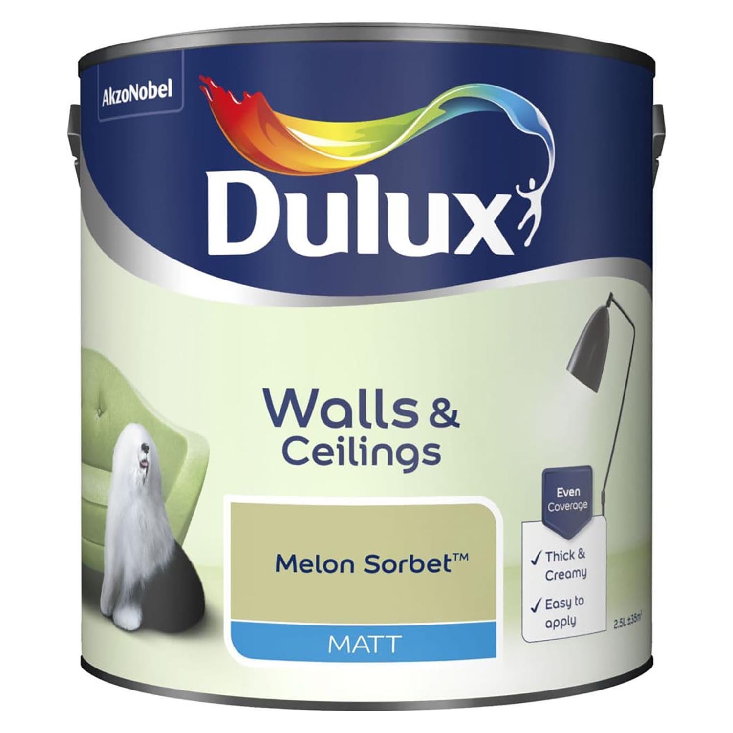 Dulux Walls and Ceilings Matt Paint  - Melon Sorbet Image 3