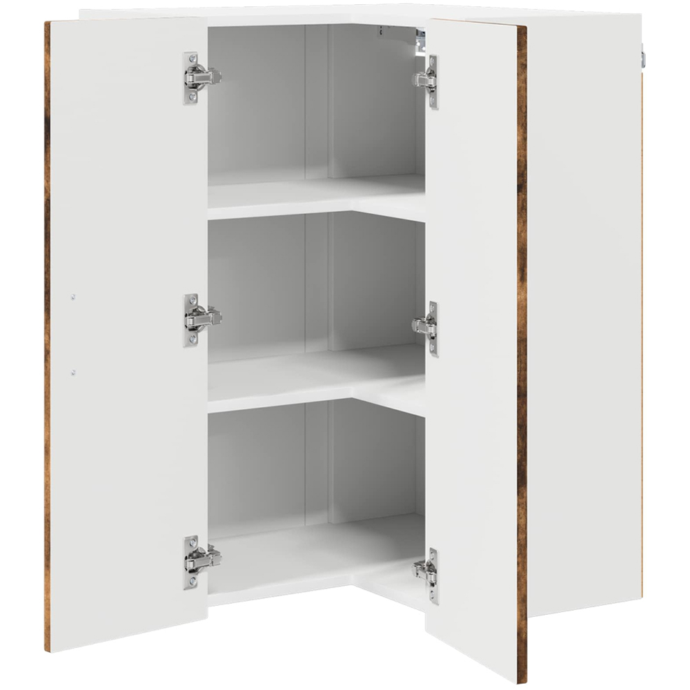 vidaXL 2 Door Smoked Oak Kitchen Wall Corner Cabinet Image 5