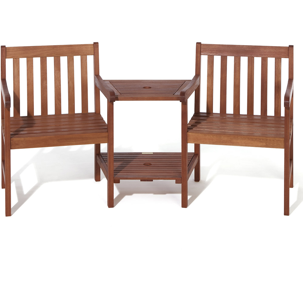 Rowlinson Hampton 2 Seater Natural Hardwood Companion Seat Image 4