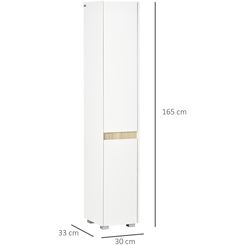 Kleankin 5-TierWhite Tall Adjustable Bathroom Cabinet Image 9
