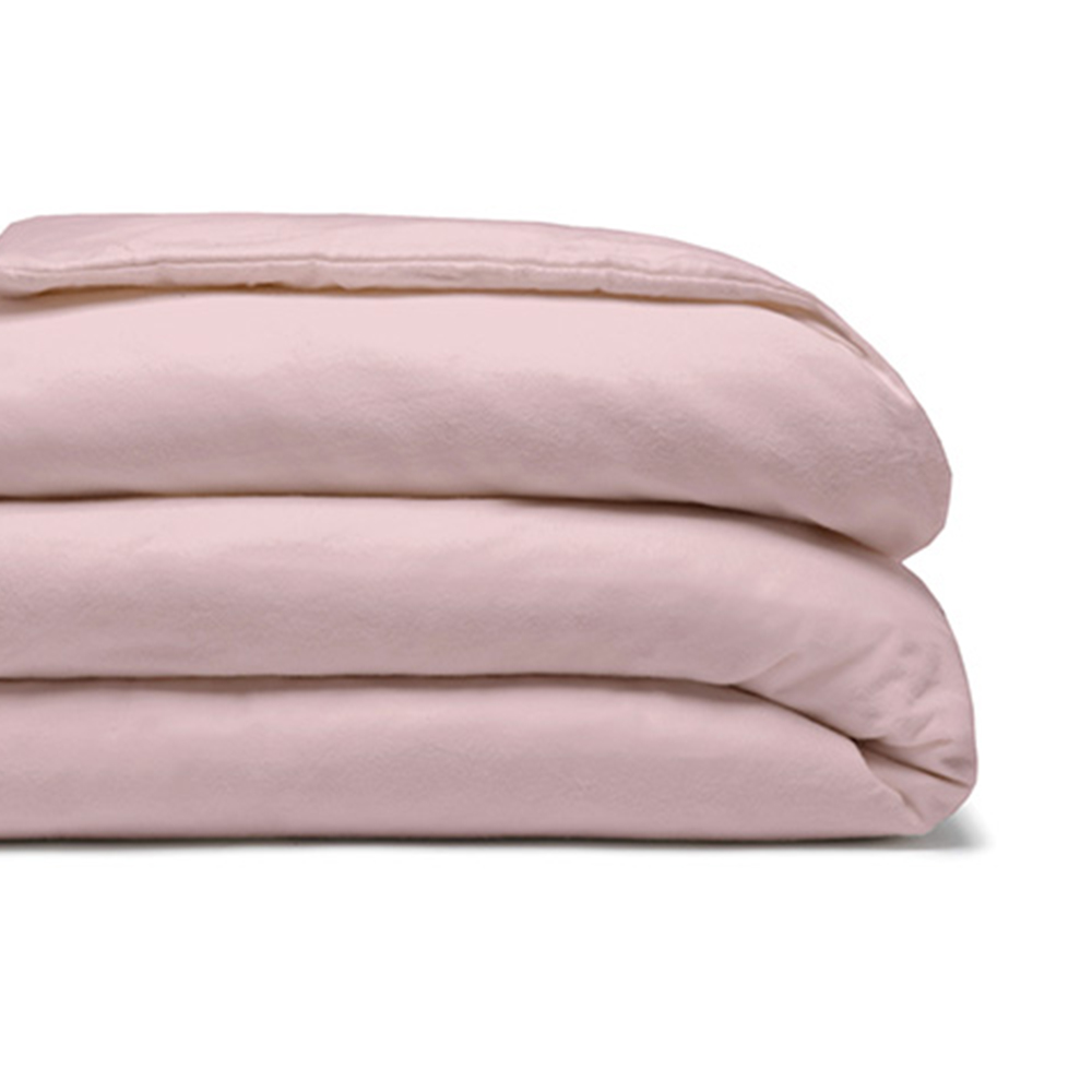 Serene Double Powder Pink Brushed Cotton Duvet Cover Image 3