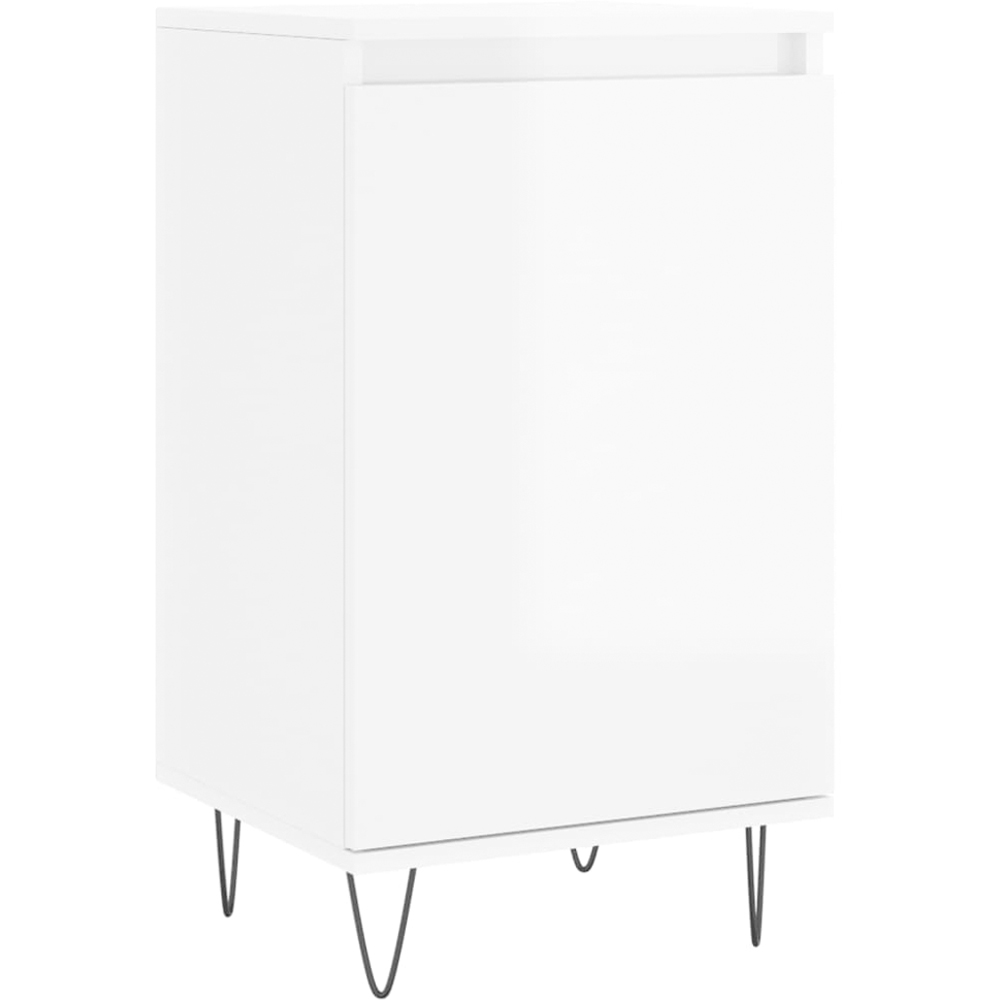 vidaXL Single Door High Gloss White Sideboard Set of 2 Image 5