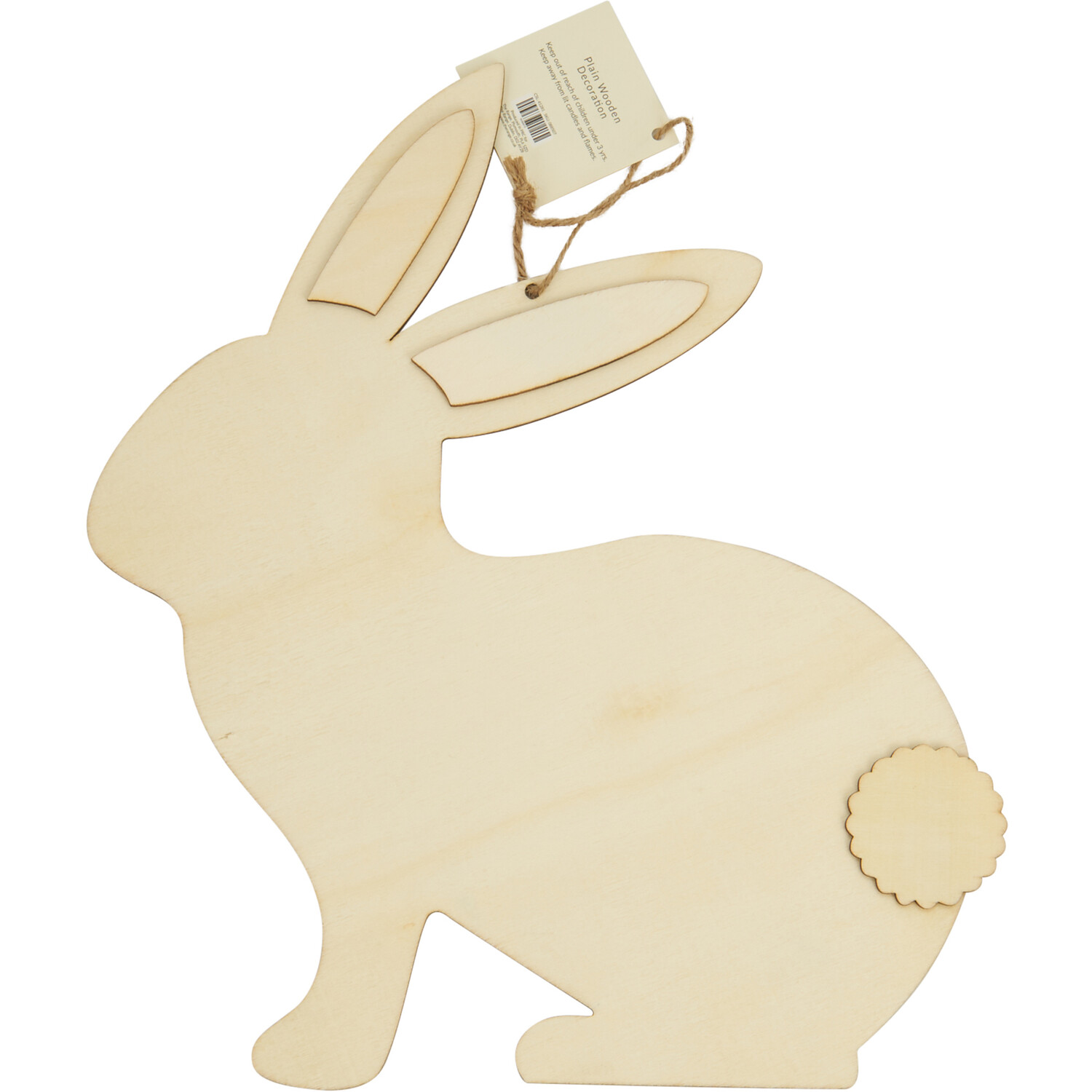 Easter Plain Wooden Decoration Image 1