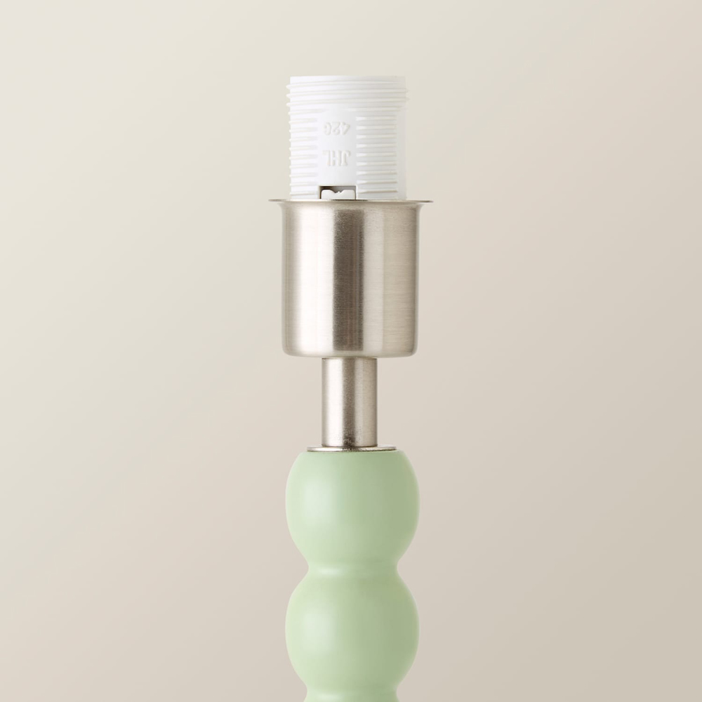 ValueLights Bobble Sage Green Rechargeable Wooden Table Lamp Base Image 3