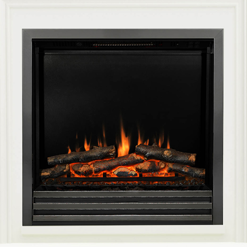 Be Modern Stanton Soft White Timber Electric Fireplace Suite 46 inch Image 4