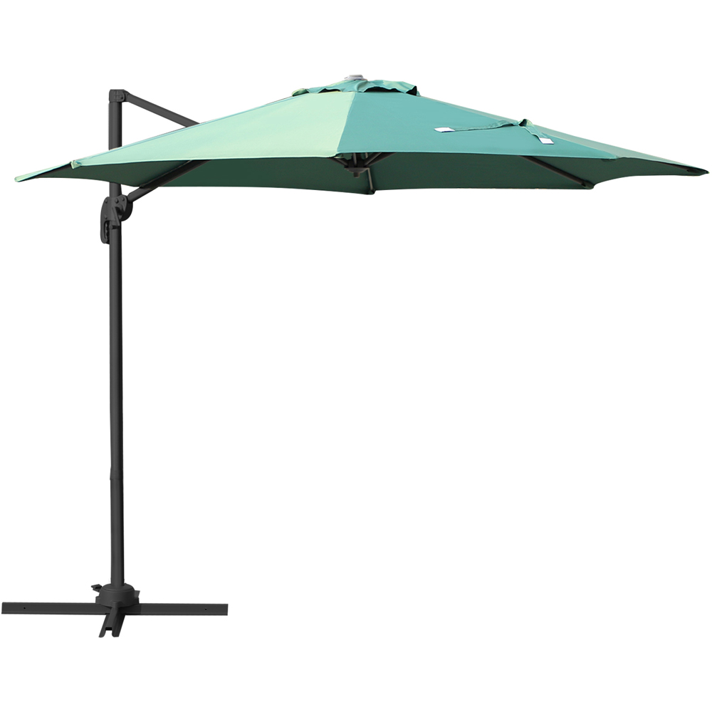 Outsunny Green Rotating Roma Parasol with Cross Base 3m Image 1