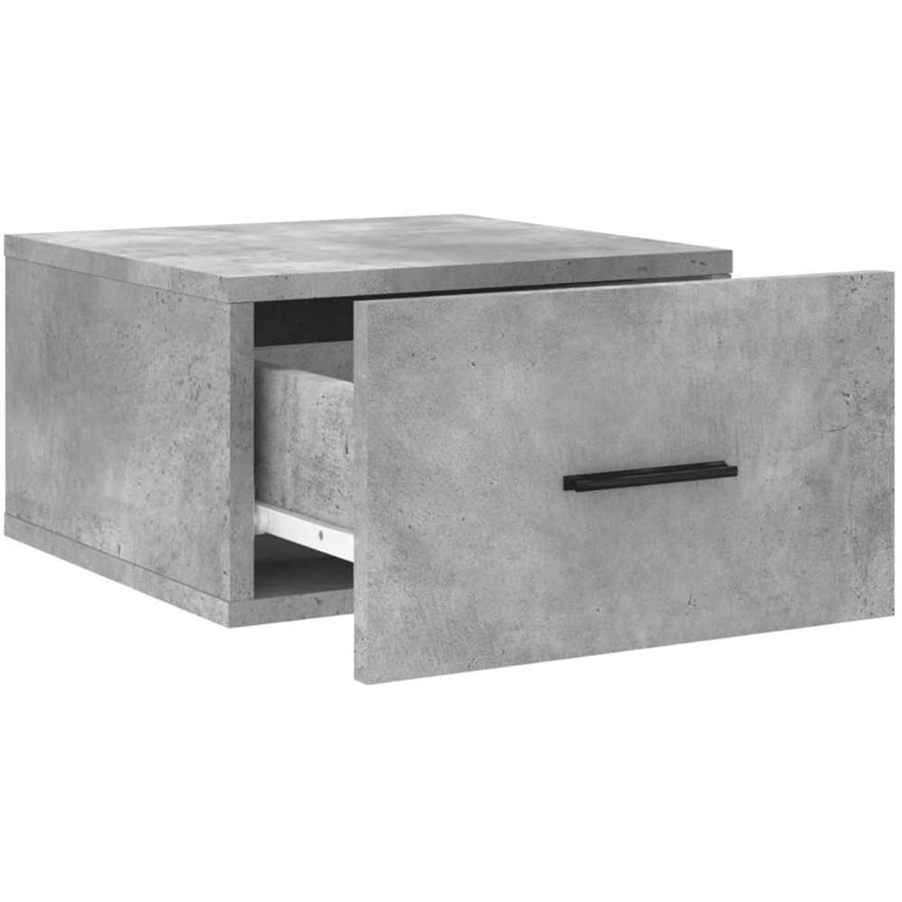 vidaXL Single Drawer Concrete Grey Wall Mounted Bedside Cabinet Image 6