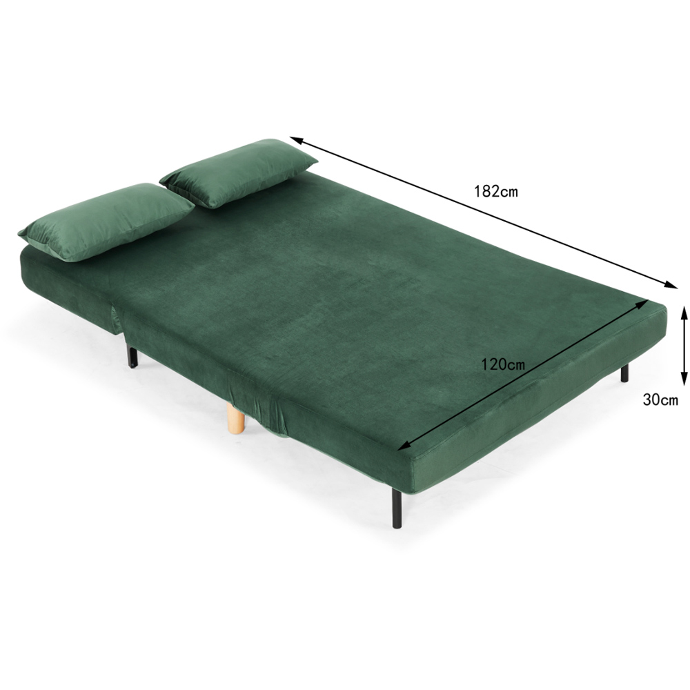 Home Detail Keller 2 Seater Green Velvet Sofa Bed Image 9