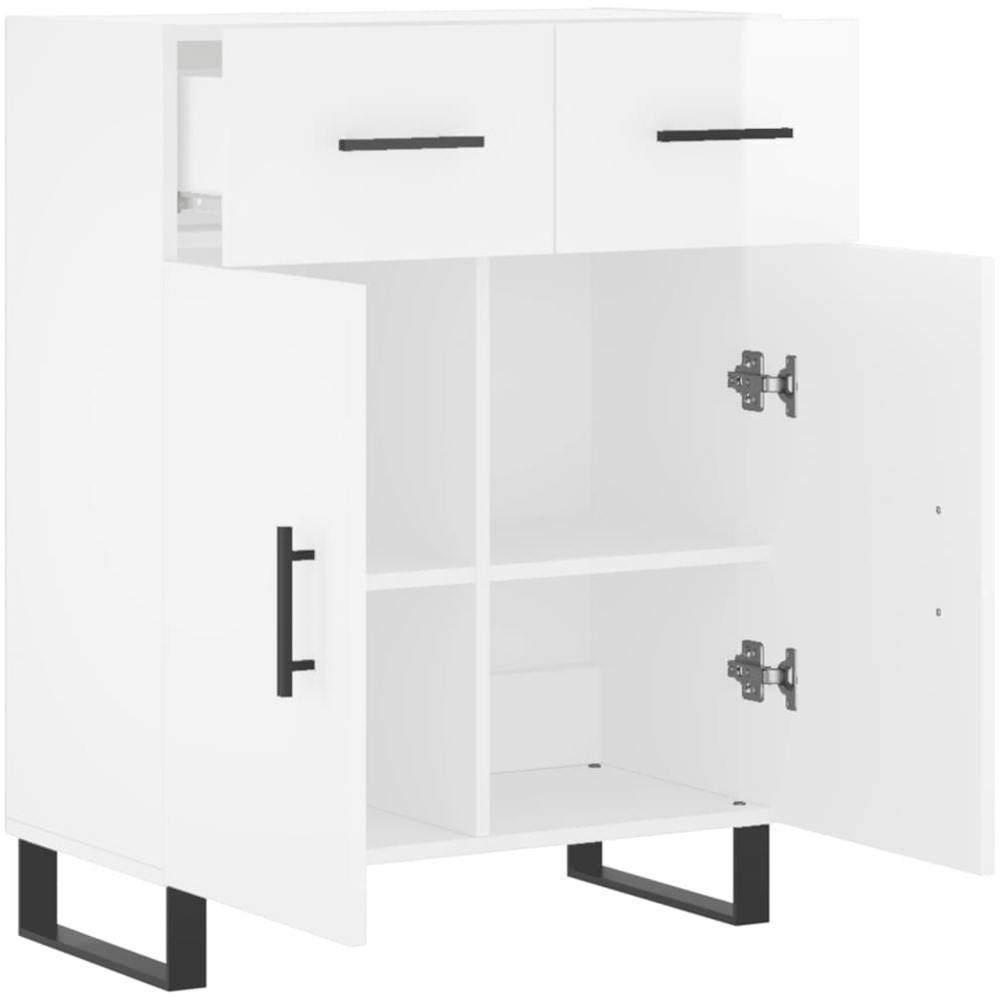 vidaXL 2 Door 2 Drawer High Gloss White Sideboard Image 5
