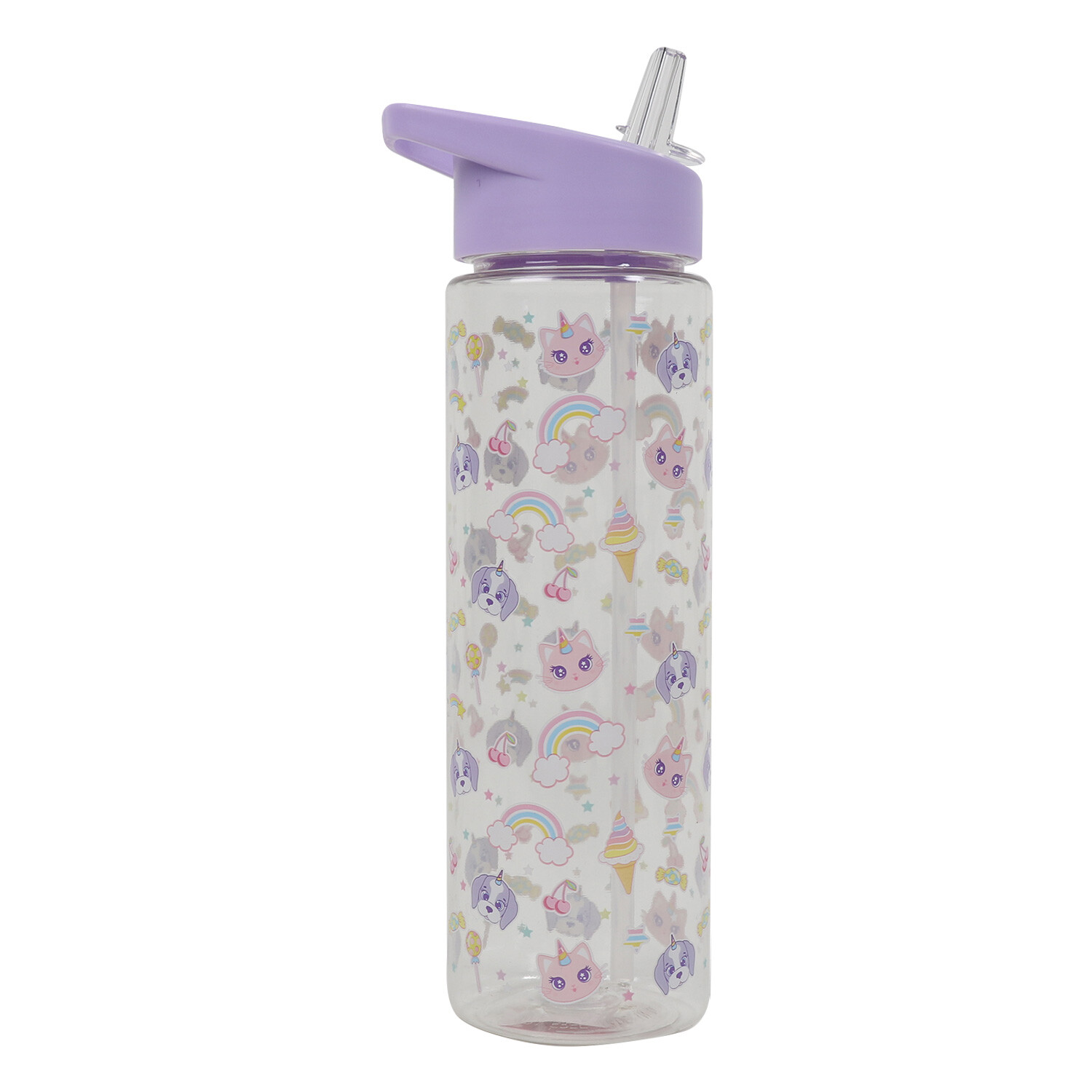 i-doodle Pet Pals Water Bottle - Lilac Image 1