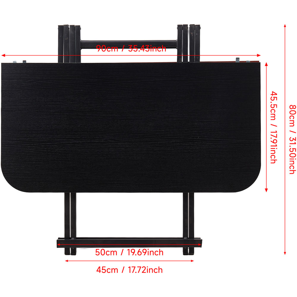 Living and Home 2 Seater Black Foldable MDF Dining Table Image 9