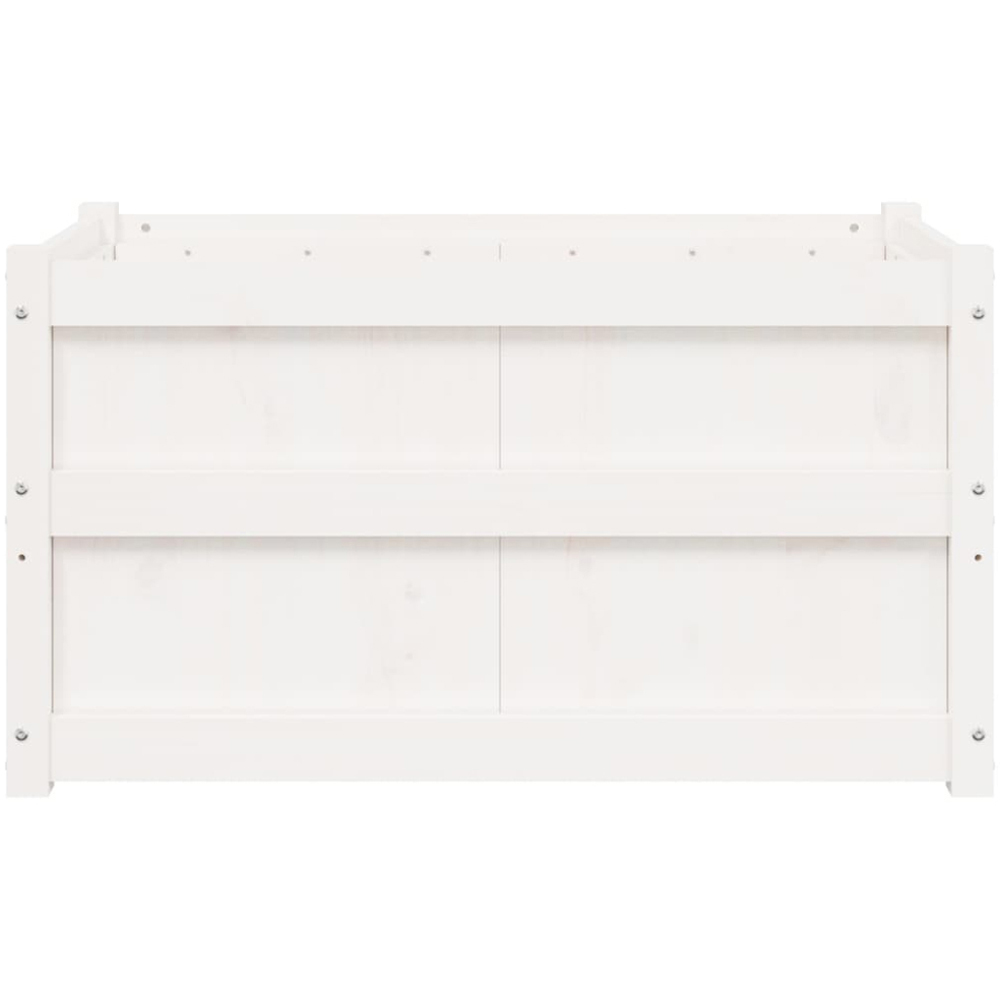 vidaXL White Solid Pine Wood Raised Garden Planter 50 x 90 x 50cm 2 Pack Image 6