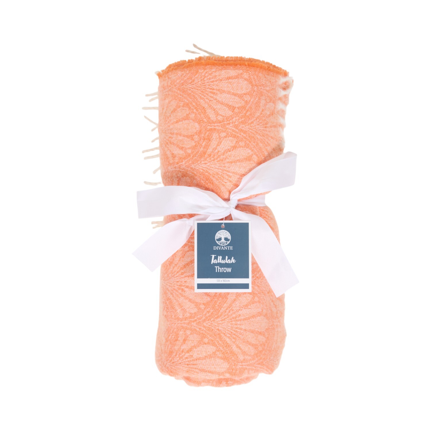 Tallulah Jacquard Throw Orange Image 1