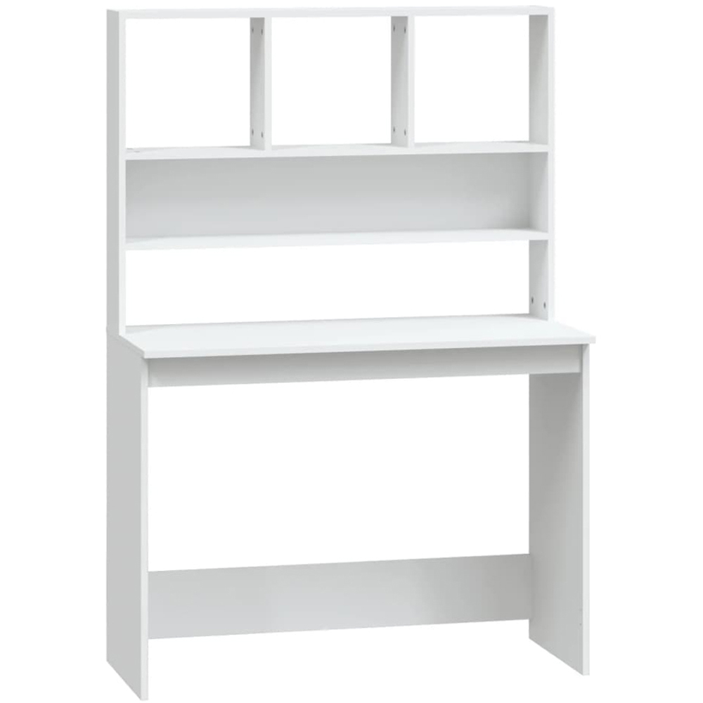 vidaXL 4 Shelf Study Desk White Image 2