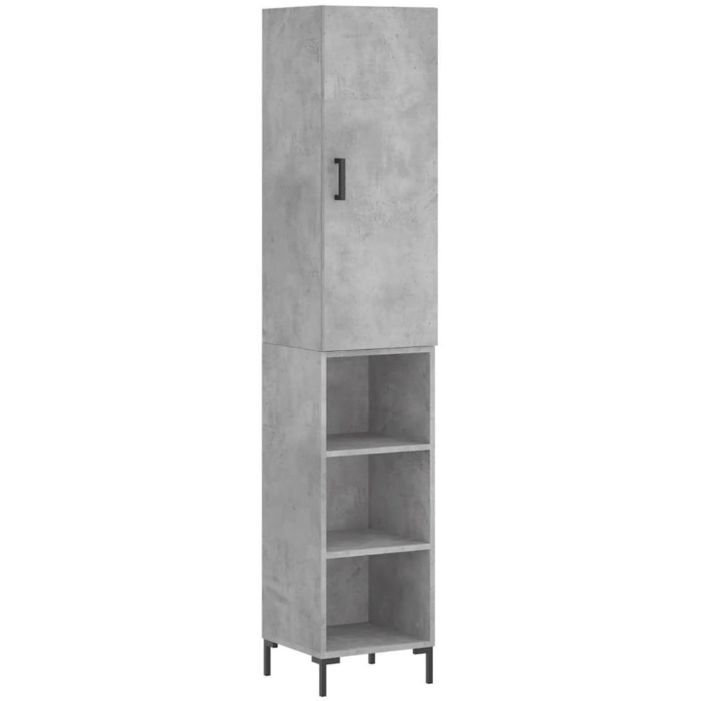 vidaXL Single Door 3 Shelf Concrete Grey Highboard Image 2