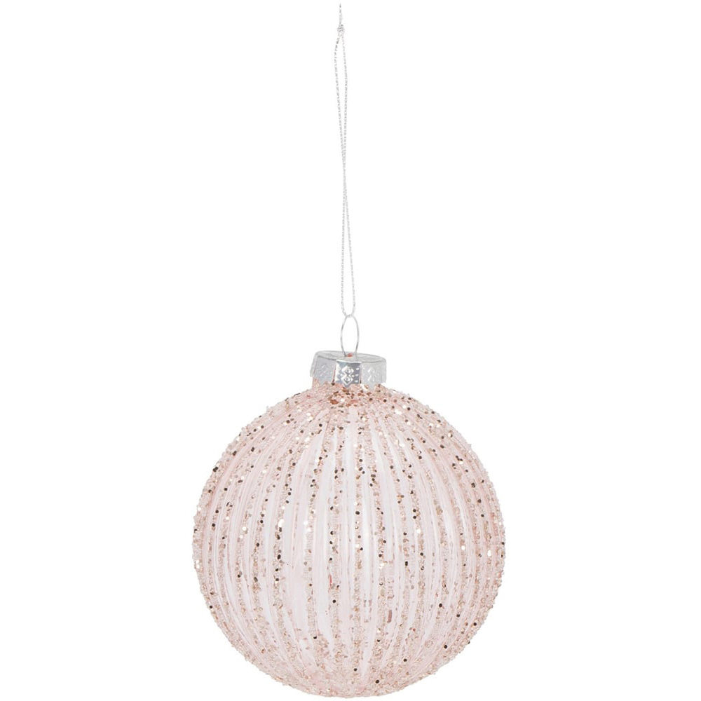 Blush Pink Ridged Bauble - Pink Image