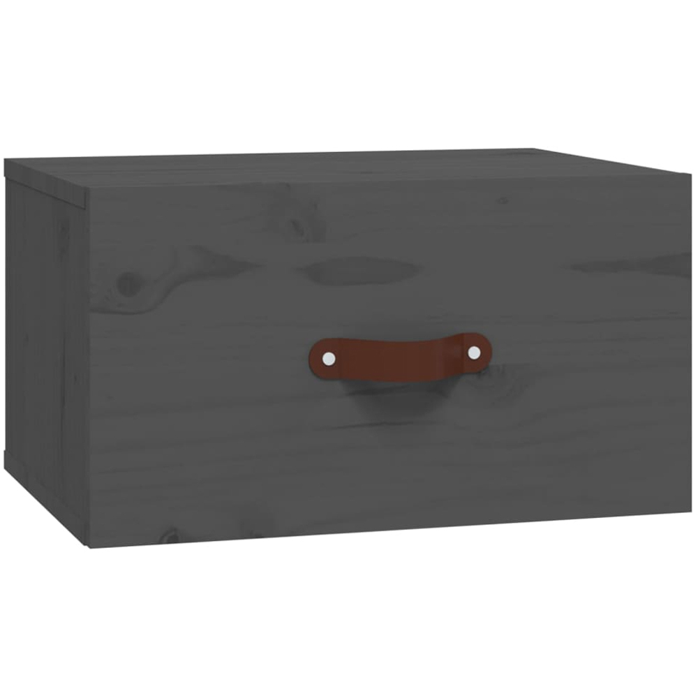 vidaXL Single Drawer Grey Wall Mounted Bedside Table Image 2