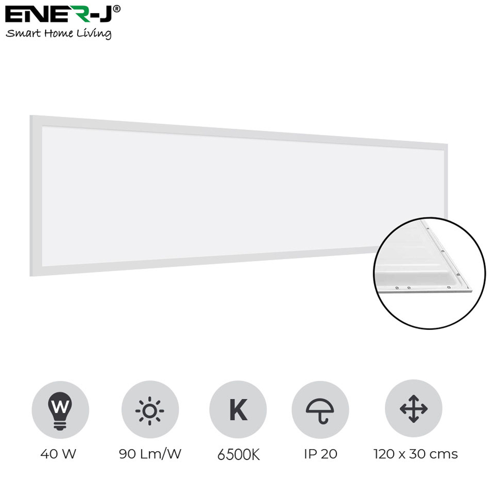 ENER-J 6500K Backlit Panel Ceiling Lights 1195 x 295mm 2 Pack Image 5