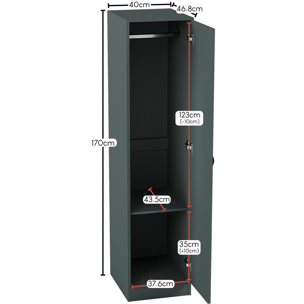 Vida Designs Riano Single Door Green Wardrobe Image 7