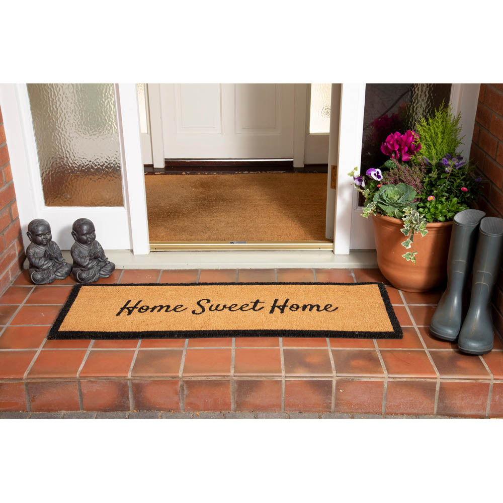 Esselle Home Black Slogan Coir Doormat 40 x 120cm Image 3