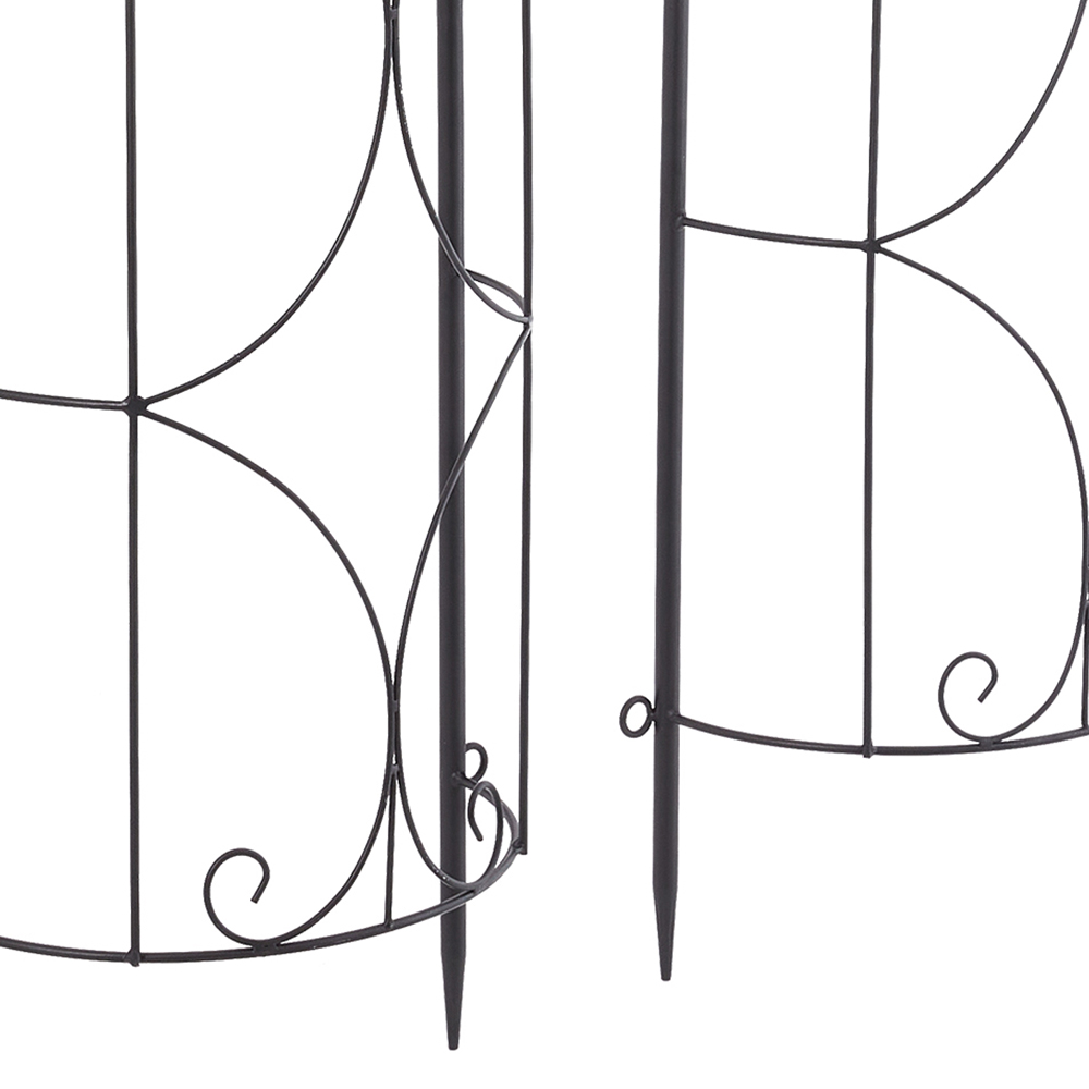 Living and Home 6.1 x 1ft 2 Pack Black Vintage Pointed Top Metal Trellis Image 7