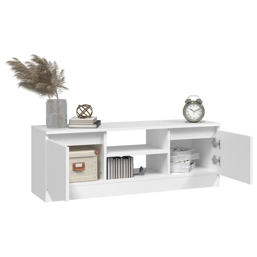 vidaXL 2 Door 2 Shelf White TV Cabinet Image 4
