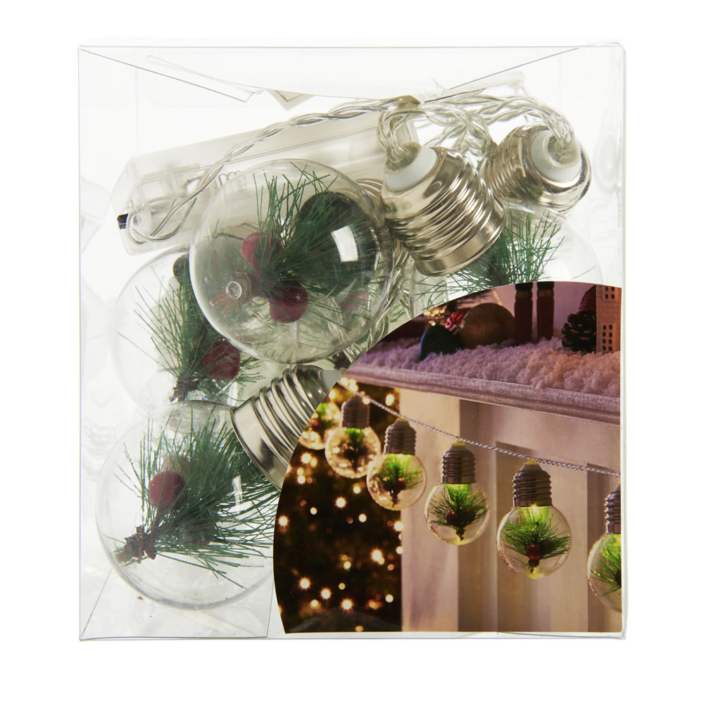 Wilko 10 Battery-Operated Alpine Home Encapsulated Bulb Christmas Lights on String Image 1