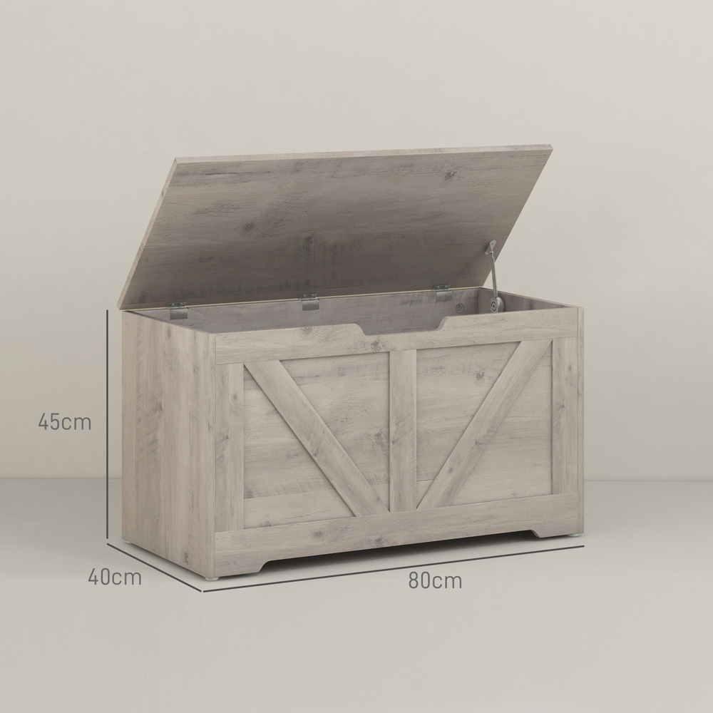 HOMCOM Grey Storage Trunk 80cm Image 9