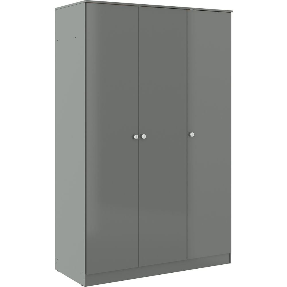 Seconique Denver 3 Door Wardrobe Grey Gloss Bedroom Furniture Set Image 3