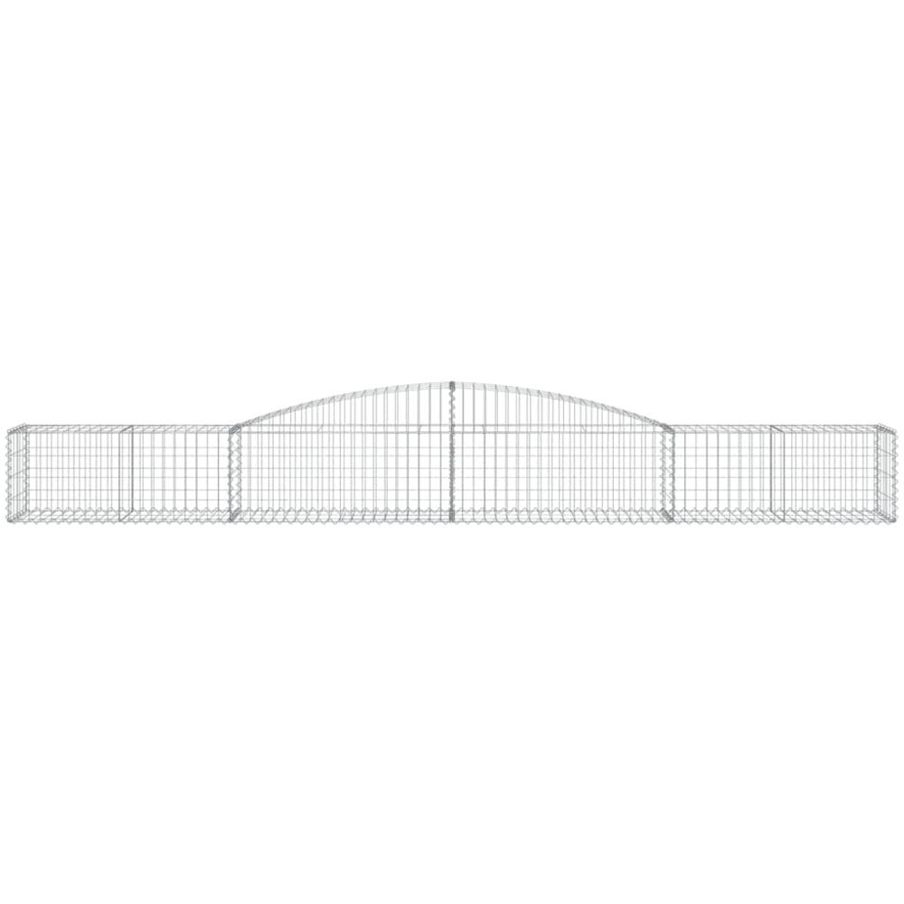vidaXL Silver Galvanised Iron Arched Gabion Basket 400 x 50 x 40/60cm 25 Pack Image 4
