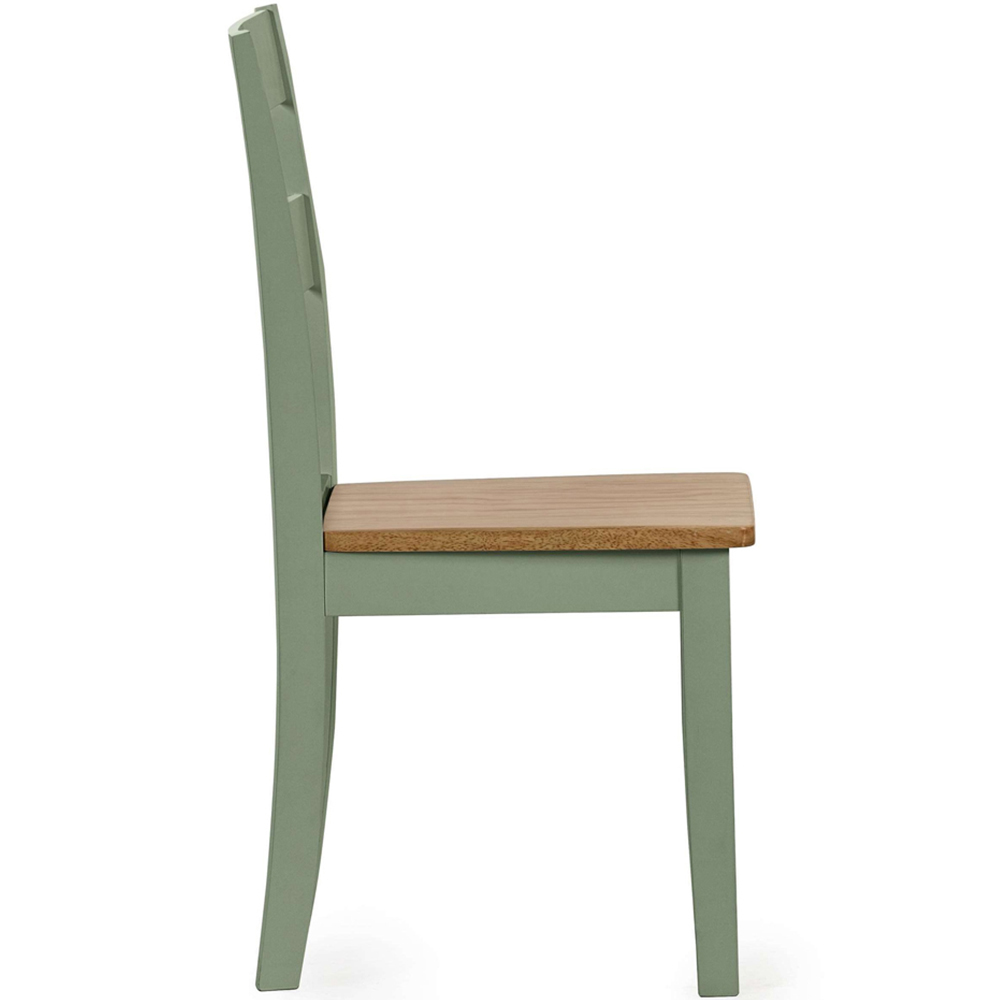Julian Bowen Linwood Set of 2 Sage Green and Natural Dining Chair Image 5