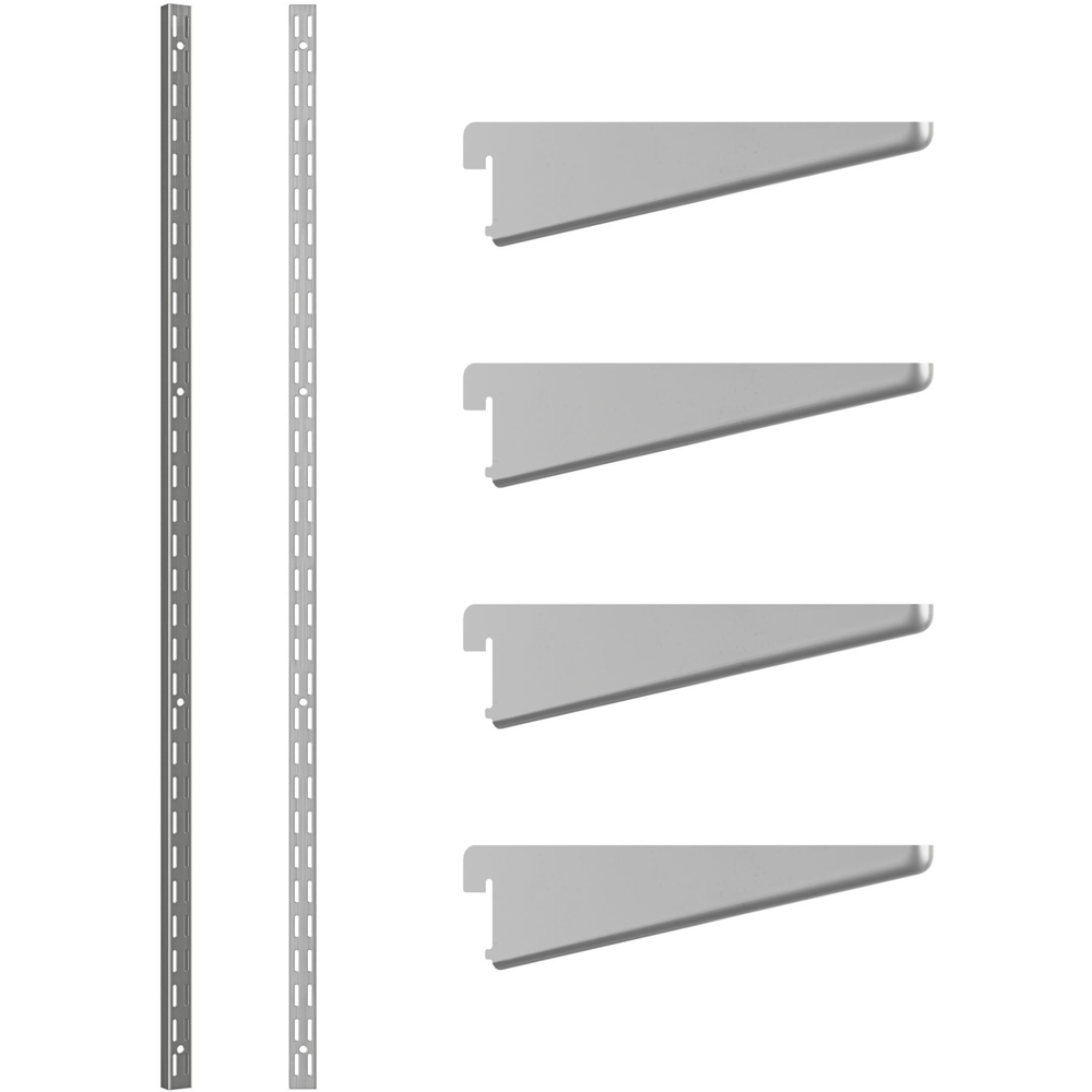 Rothley Krome Twin Slot Shelving Kit 4.5 inch Brackets and 63 inch Uprights Image 1