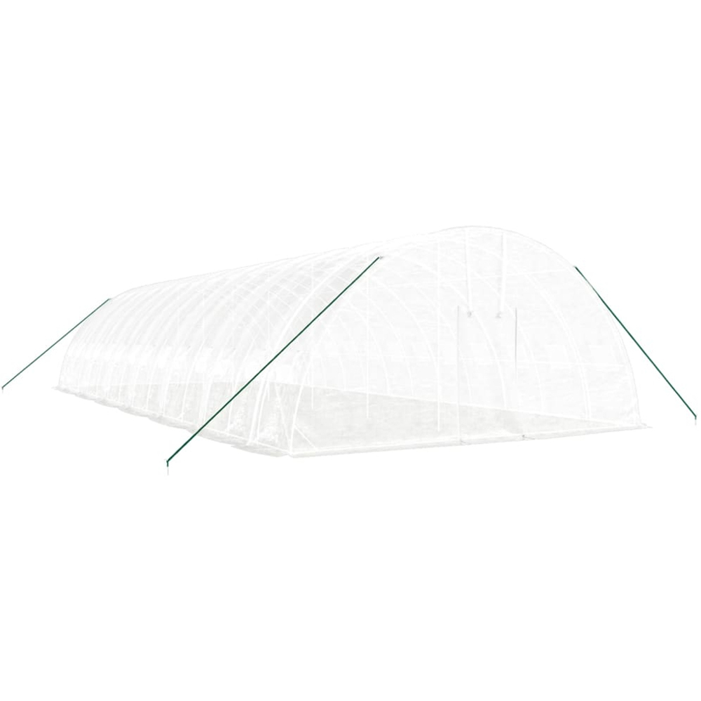 vidaXL White Polyethylene Galvanised Steel Frame 45.9 x 19.6ft Greenhouse Image 2