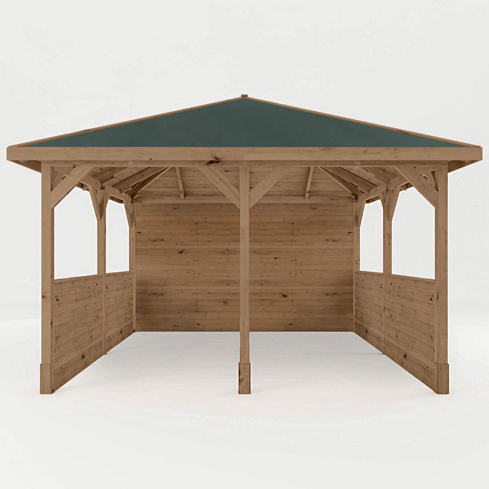 Mercia 4 x 4m Pressure Treated Traditional Gazebo with Side Panels Image 3