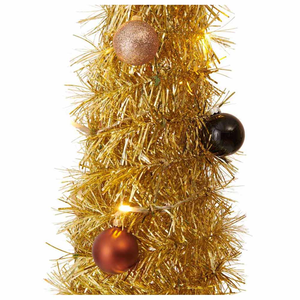 Wilko 6ft Pop Up Pre-Lit Gold Artificial Christmas Tree Image 8