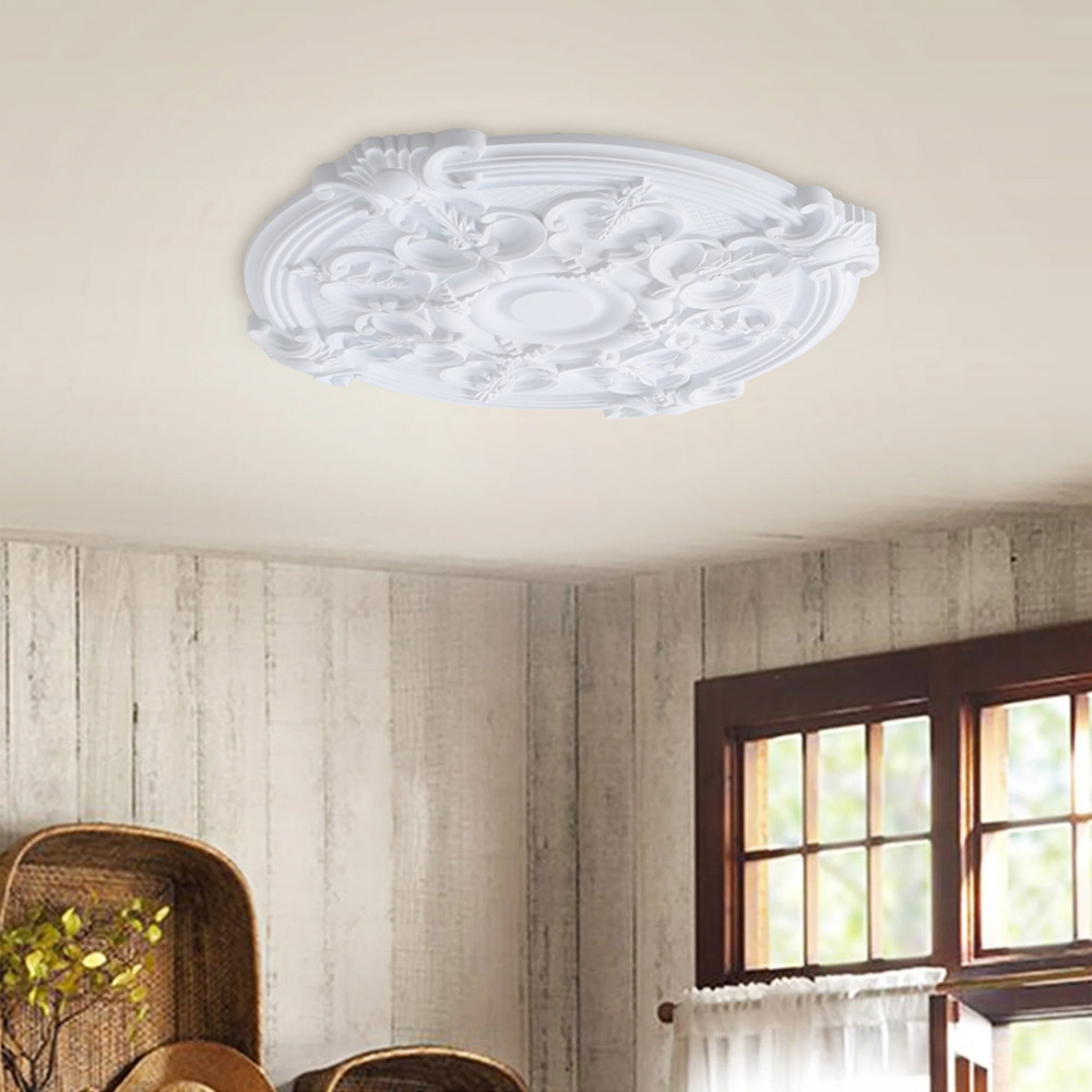 Living and Home Polyurethane Ceiling Medallion 26 inch Image 2