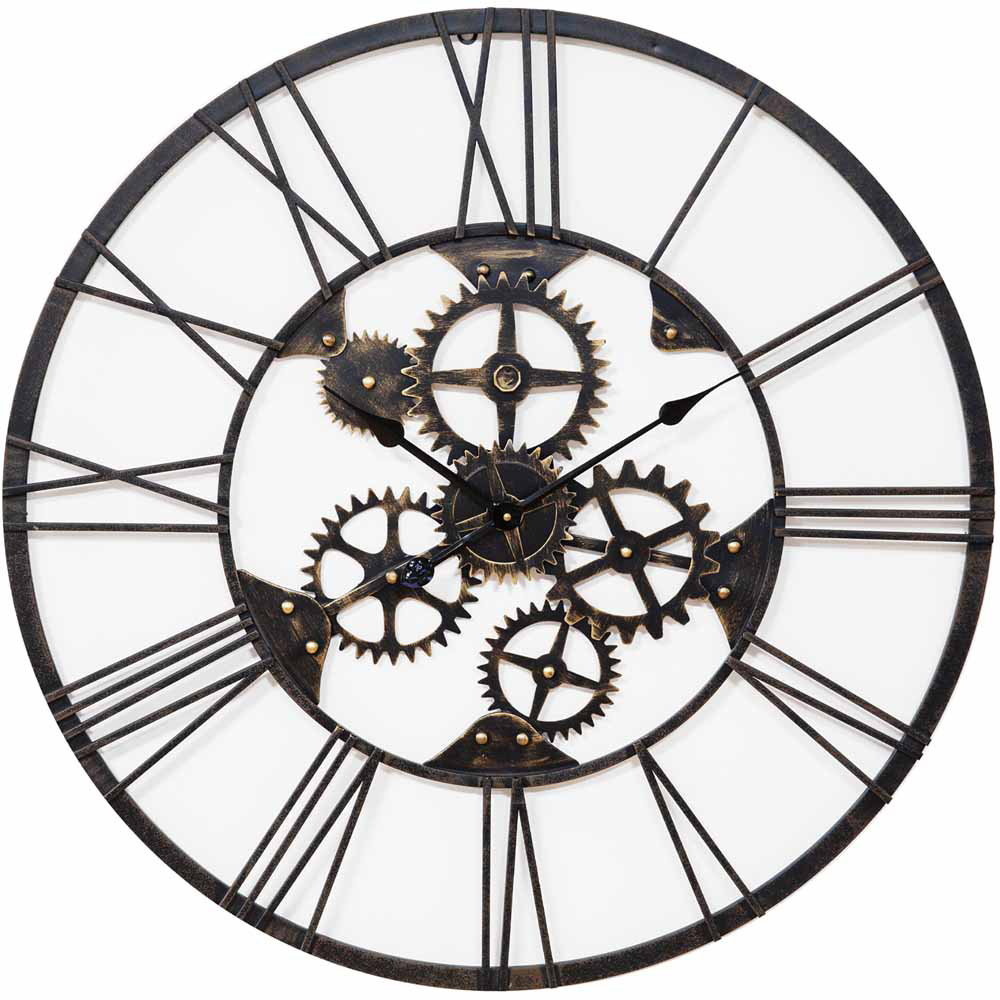 Hometime Skeleton Style Clock Bronze Image