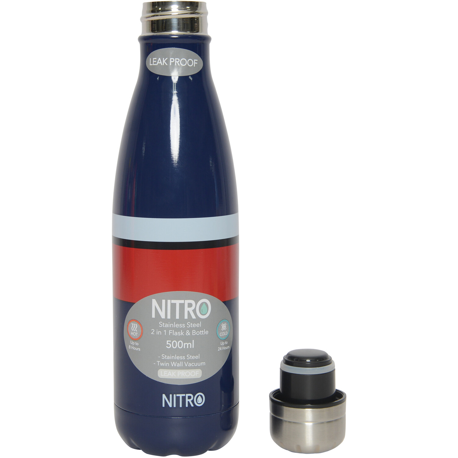 Striped Nitro Stainless Steel Bottle and Flask Image 2