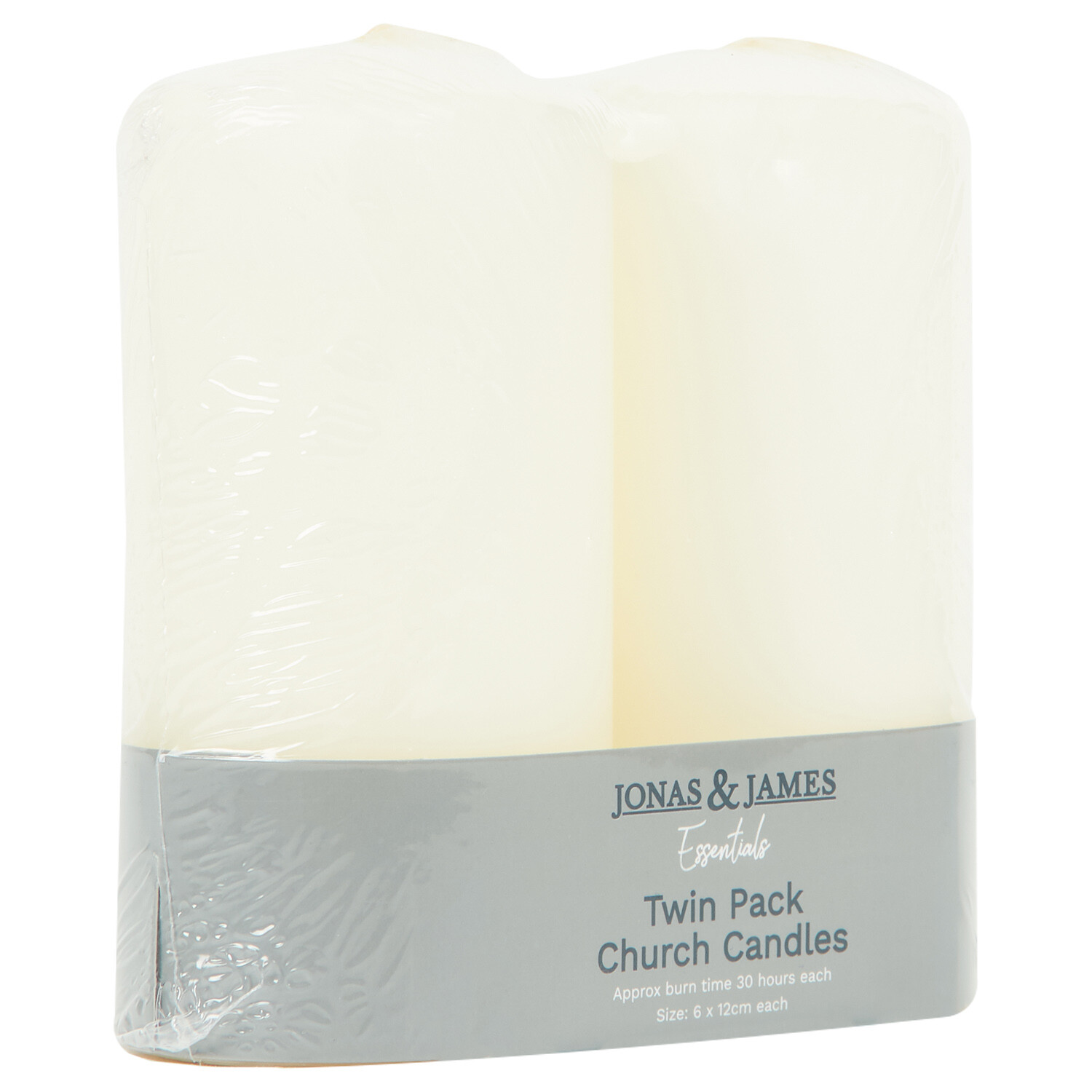 Twin Pack Church Candles White Image 2