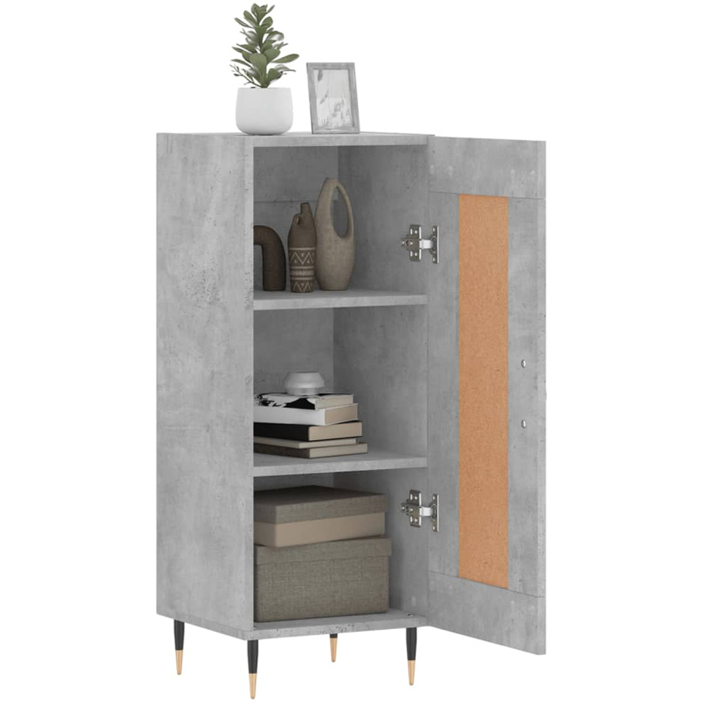 vidaXL Single Door Concrete Grey Wooden Sideboard Image 4
