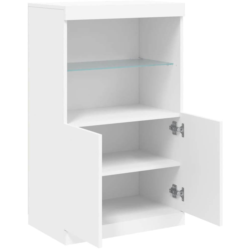 vidaXL 2 Door 2 Shelf White LED Sideboard Image 7