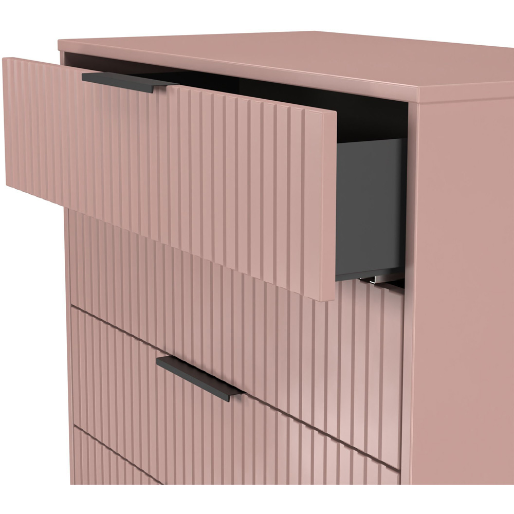 Crowndale Fluted 5 Drawer Kobe Pink Chest of Drawers Ready Assembled Image 6