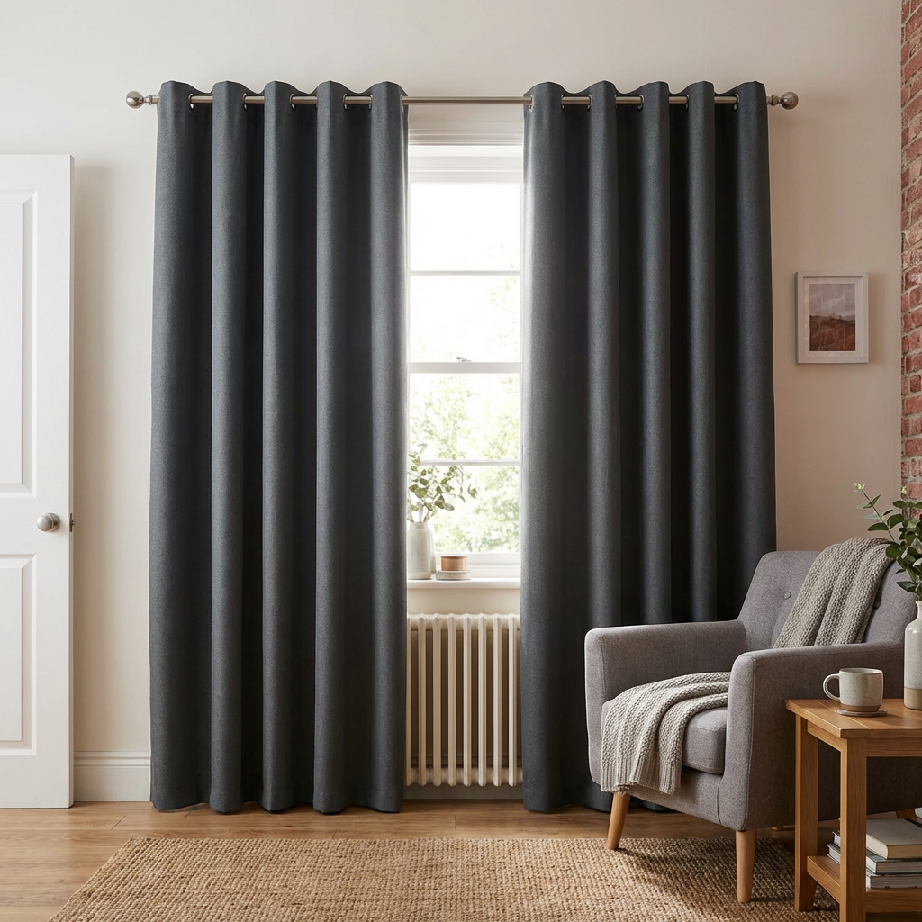 Linden Washable Blackout CurtainCharcoal183cm168cm Image 6