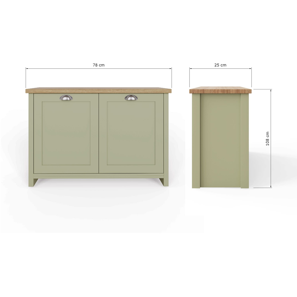 GFW Lancaster 2 Door Sage Green Shoe Cabinet Image 9