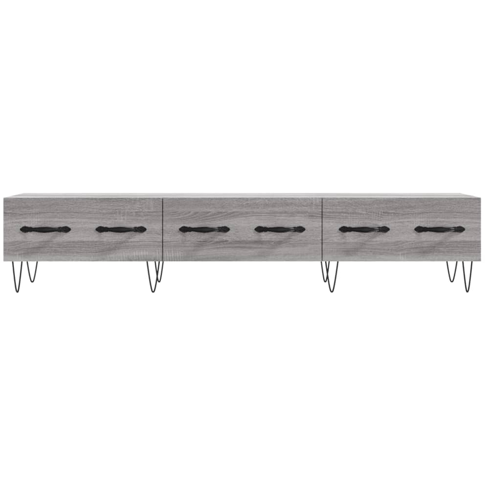 vidaXL 3 Drawer Grey Sonoma TV Cabinet Image 5
