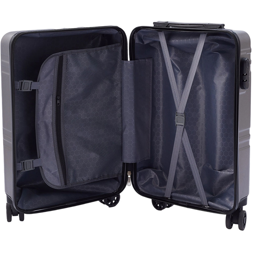 H&O Direct 20 inch Grey Hard Shell Suitcase with Combination Lock Image 3